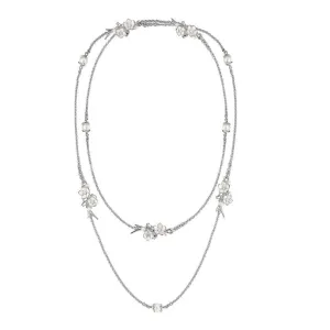 Shaun Leane Cherry Blossom Sterling Silver Pearl 0.80ct Diamond Sautoir Necklace