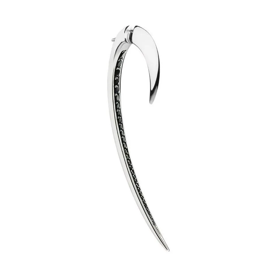 Shaun Leane Hook Single Sterling Silver Black Spinel Large Earring