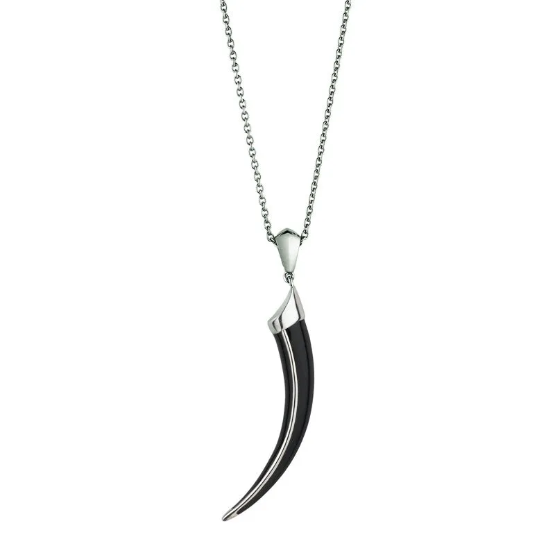 Shaun Leane Necklace Black Enamel Tusk Silver