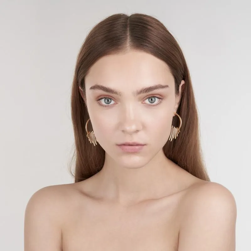 Shaun Leane Quill Vermeil 18ct Yellow Gold Plated Sterling Silver Hoop Earring