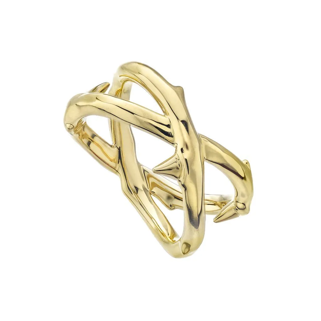 Shaun Leane Rose Thorn 18ct Yellow Gold Plated Sterling Silver Wide Ring