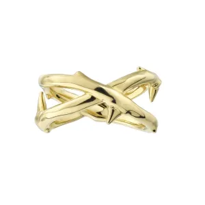Shaun Leane Rose Thorn 18ct Yellow Gold Plated Sterling Silver Wide Ring