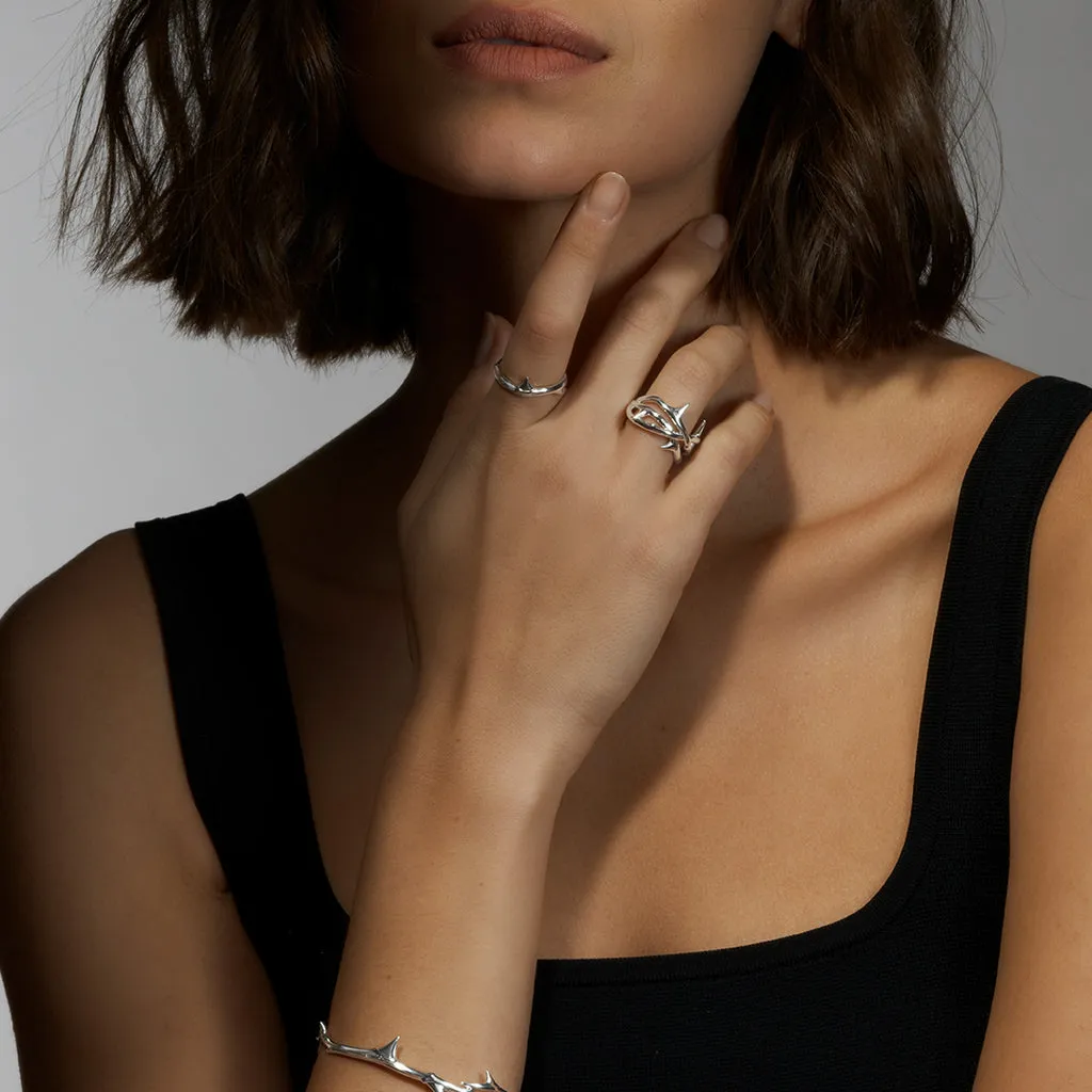 Shaun Leane Rose Thorn Sterling Silver Triple Band Ring