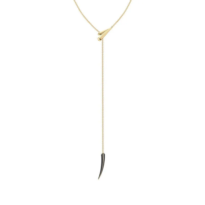 Shaun Leane Sabre Deco 18ct Yellow Gold Plated Sterling Silver Ceramic Long Drop Necklace