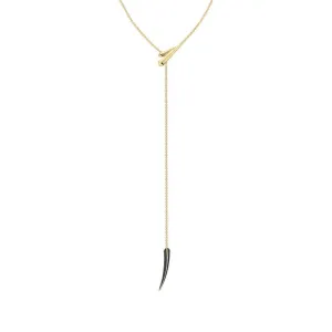 Shaun Leane Sabre Deco 18ct Yellow Gold Plated Sterling Silver Ceramic Long Drop Necklace