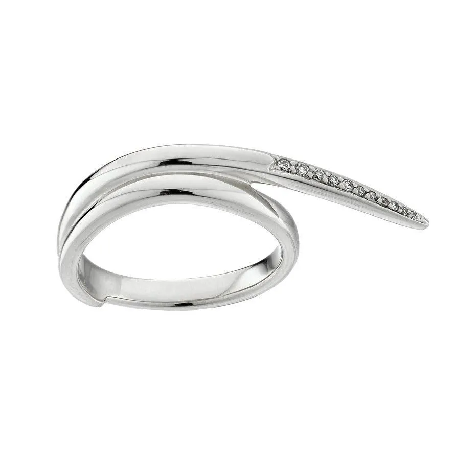 Shaun Leane Sterling Silver 0.07ct Diamond Feather Wrap Ring