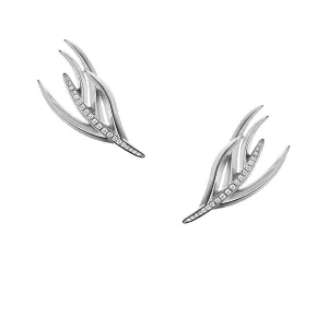 Shaun Leane Sterling Silver 0.08ct Diamond Feather Stud Earrings