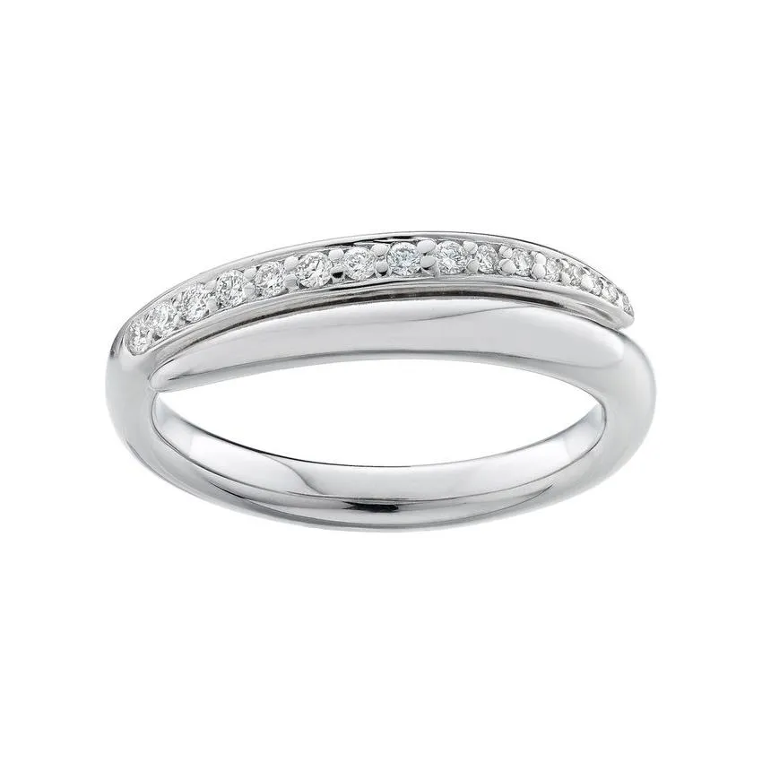 Shaun Leane Sterling Silver 0.15ct Diamond Feather Band Ring