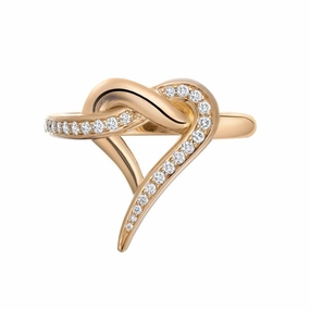 Shaun Leane 18ct Rose Gold Diamond Entwined Heart Ring D