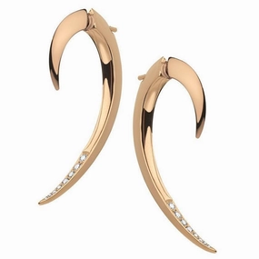 Shaun Leane 18ct Rose Gold Plated Vermeil Silver 0.09ct Diamond Hook Earrings D
