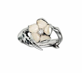 Shaun Leane Cherry Blossom Sterling Silver Diamond Flower Ring