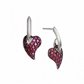 Shaun Leane Earrings My Heart Red Topaz Silver