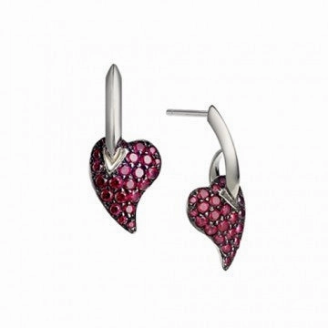 Shaun Leane Earrings My Heart Red Topaz Silver