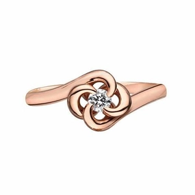 Shaun Leane Entwined 18ct Rose Gold 0.10ct Diamond Petal Ring