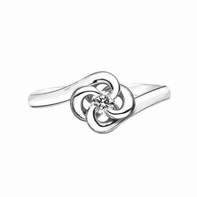 Shaun Leane Entwined 18ct White Gold 0.10ct Diamond Petal Ring