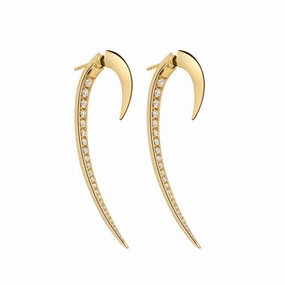 Shaun Leane Hook 18ct Yellow Gold 1.50ct Diamond Large Earrings