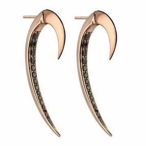 Shaun Leane Hook Rose Gold Vermeil Black Spinel Earrings