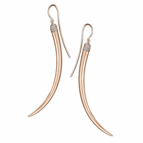 Shaun Leane No.1 18ct Rose Gold Plated Vermeil Silver Diamond Long Earrings D