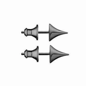 Shaun Leane Rose Thorn Sterling Silver Black Rhodium Large Stud Earrings