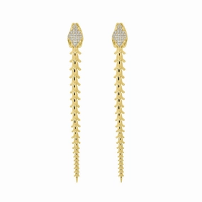 Shaun Leane Serpent Trace 18ct Yellow Gold Plated Sterling Silver Diamond Drop Earrings
