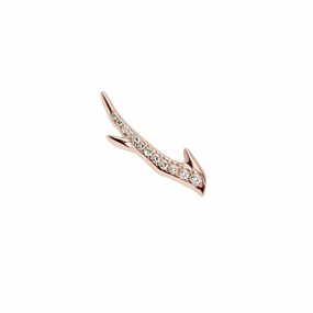 Shaun Leane Single Rose Gold Vermeil 0.07ct Diamond Cherry Blossom Branch Earring
