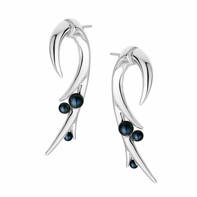 Shaun Leane Sterling Silver Large Hooked Pearl Earrings