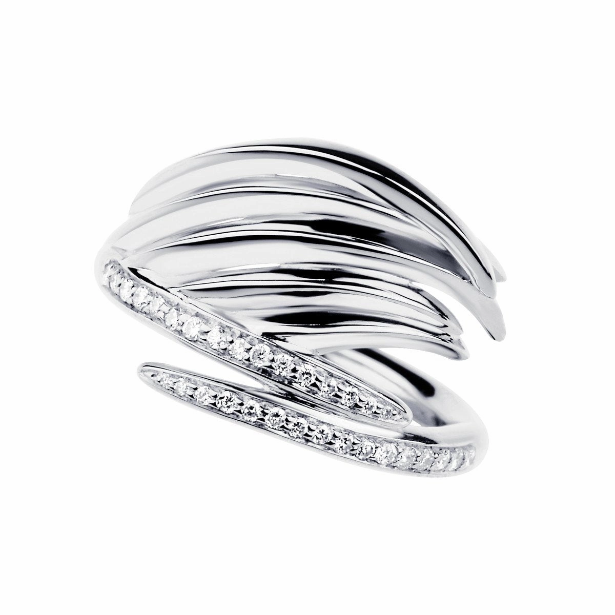 Shaun Leane White Feather Sterling Silver 0.19ct Diamond Ring D