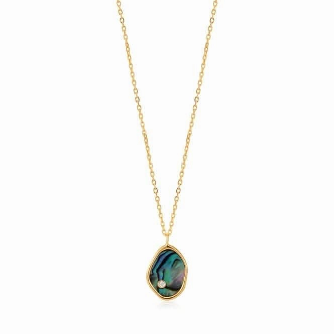 Shiny Gold Tidal Abalone Necklace N027-01G