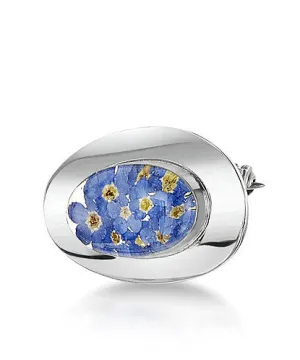 Shrieking Violet Brooch Forget Me Not Oval Silver