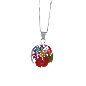 Shrieking Violet Necklace Mixed Flower Med Round Silver