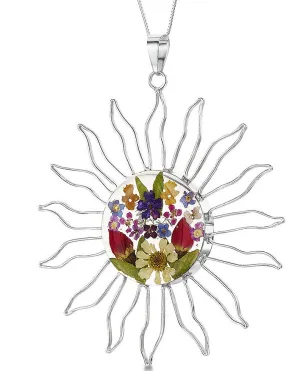 Shrieking Violet Necklace Mixed Flower Sun Large Silver