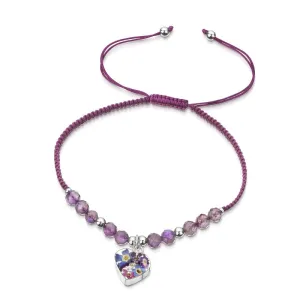 Shrieking Violet Purple Haze Sterling Silver Gemstone Heart Bracelet
