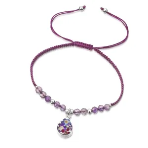 Shrieking Violet Purple Haze Sterling Silver Gemstone Teardrop Bracelet