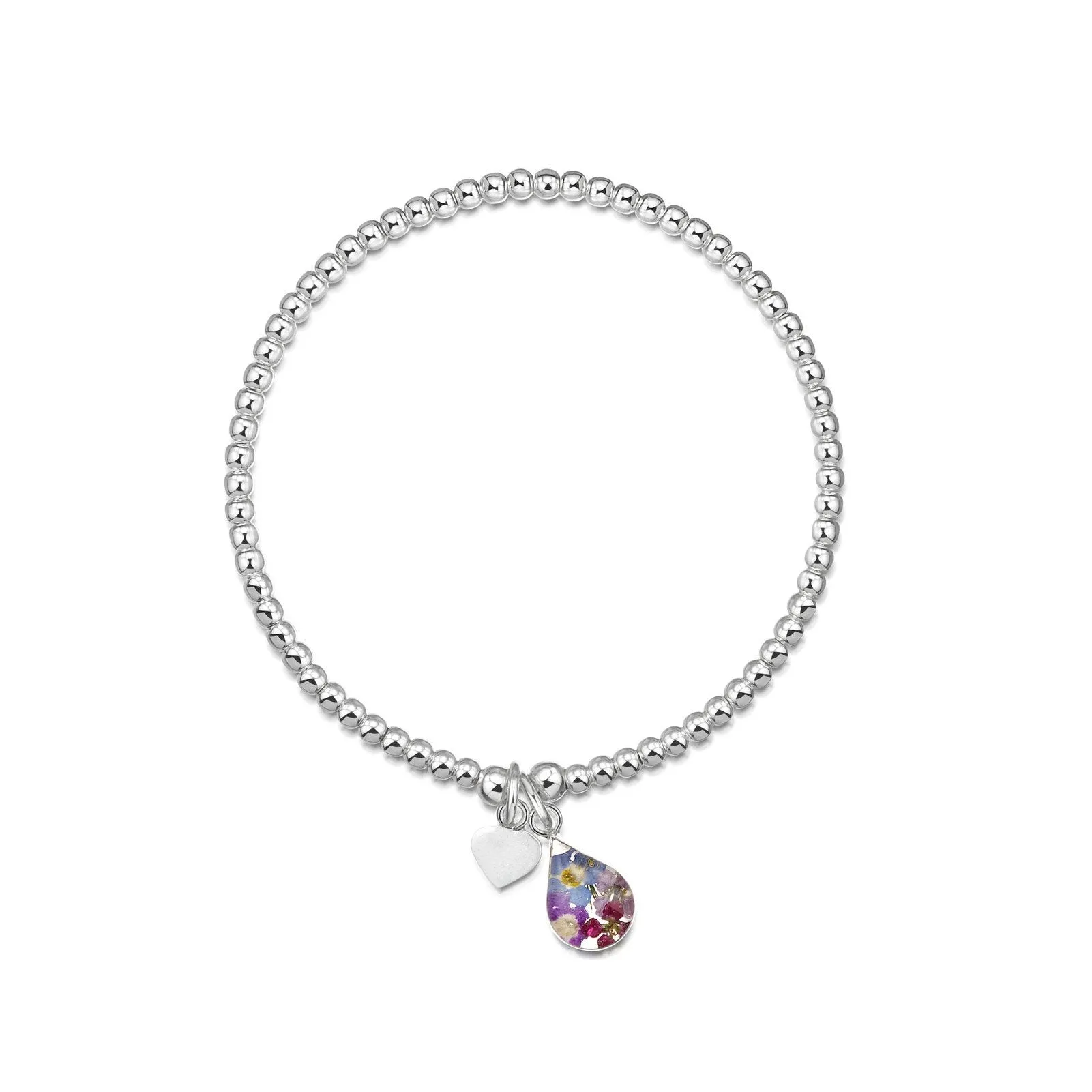 Shrieking Violet Purple Haze Sterling Silver Single Bead Teardrop Bracelet