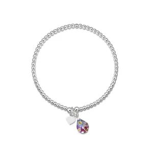 Shrieking Violet Purple Haze Sterling Silver Single Bead Teardrop Bracelet