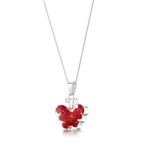 Shrieking Violet Sterling Silver Butterfly Poppy Necklace
