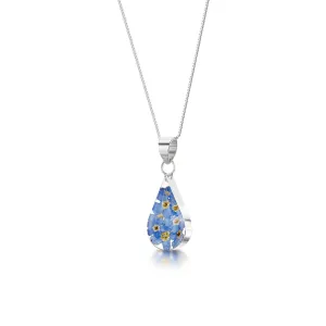 Shrieking Violet Sterling Silver Forget Me Not Teardrop Necklace