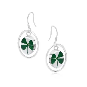 Shrieking Violet Sterling Silver Four Leaf Clover Drop Earrings