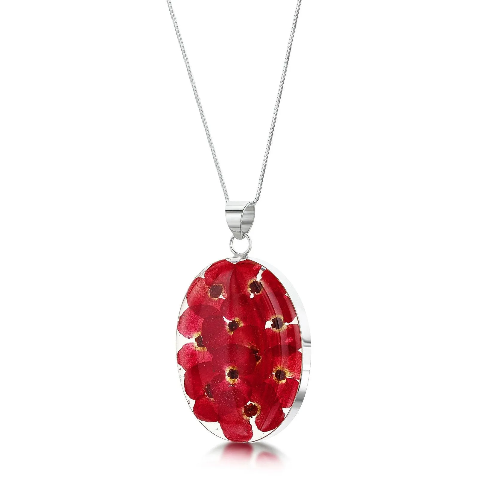 Shrieking Violet Sterling Silver Poppy Large Oval Necklace