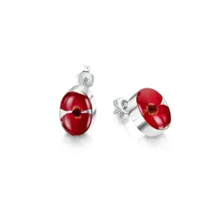 Shrieking Violet Sterling Silver Poppy Oval Stud Earrings