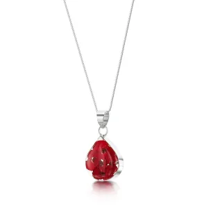 Shrieking Violet Sterling Silver Poppy Teardrop Necklace