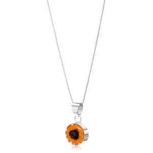 Shrieking Violet Sterling Silver Round Sunflower Necklace
