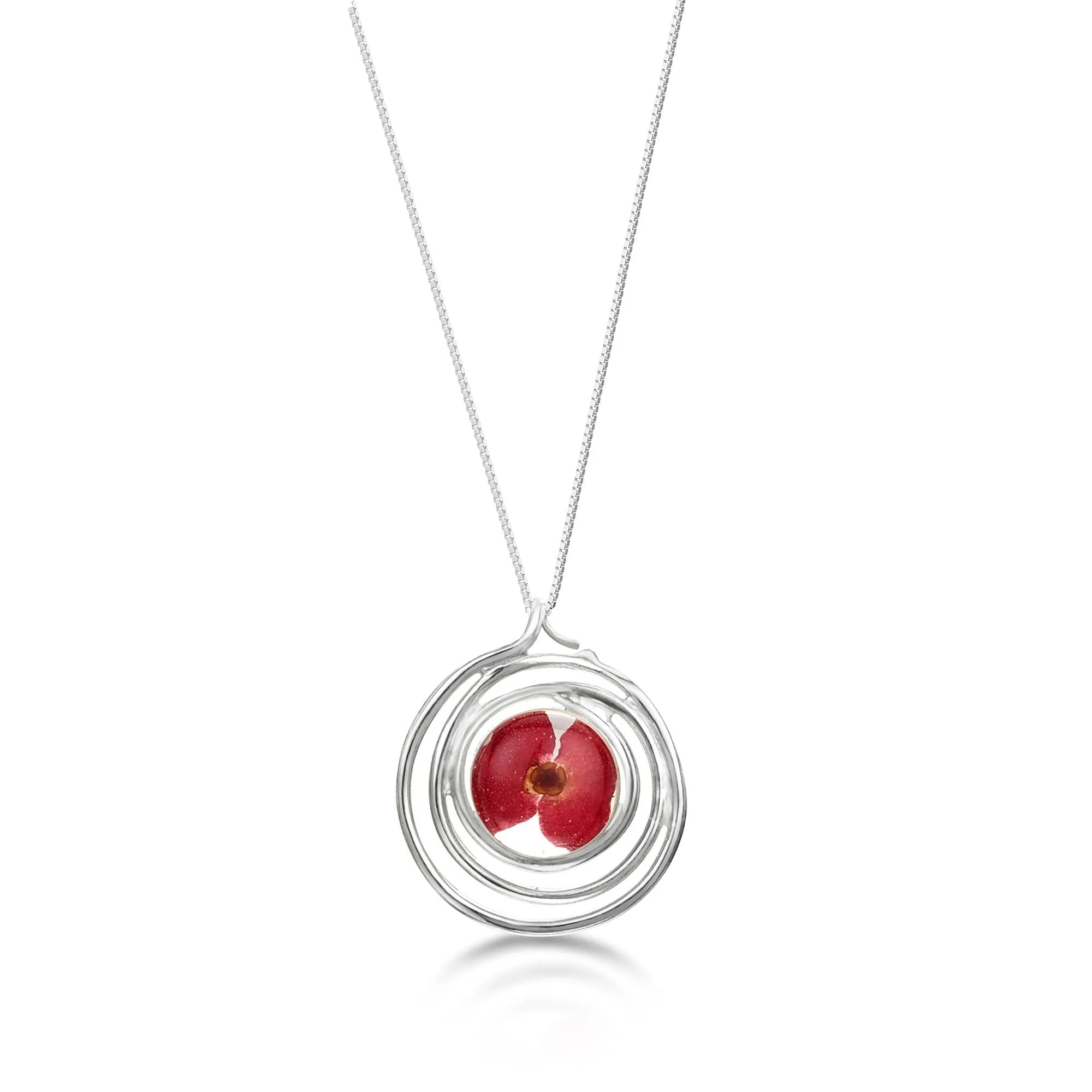 Shrieking Violet Sterling Silver Spiral Poppy Necklace