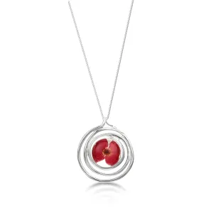 Shrieking Violet Sterling Silver Spiral Poppy Necklace