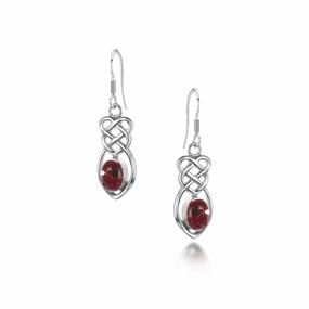 Shrieking Violet Earrings Poppy Celtic Knot Silver Drops