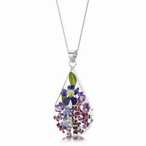 Shrieking Violet Necklace Teardrop Large Purple Haze Silver