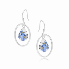 Shrieking Violet Sterling Silver Forget Me Not Drop Earrings