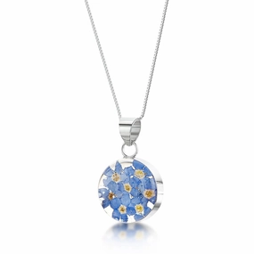 Shrieking Violet Sterling Silver Forget Me Not Medium Round Necklace