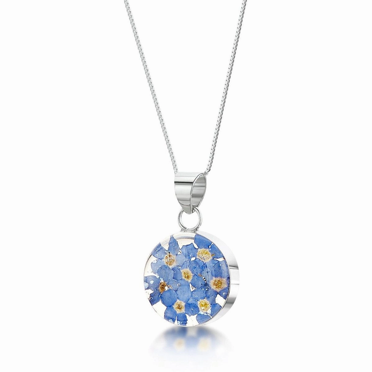 Shrieking Violet Sterling Silver Forget Me Not Medium Round Necklace