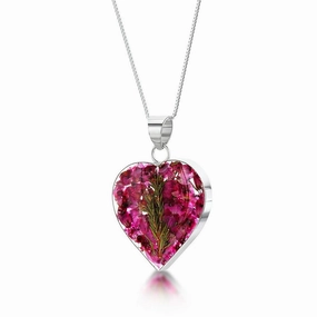 Shrieking Violet Sterling Silver Heather Medium Heart Necklace